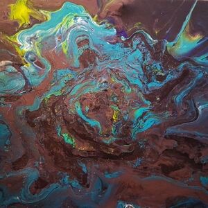 Abstract Blue and Brown Canvas Art